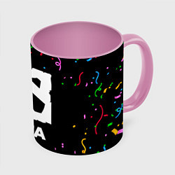 Кружка 3D Dota конфети, цвет: 3D-белый + розовый