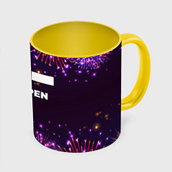Кружка 3D Праздничный Enhypen, цвет: 3D-белый + желтый