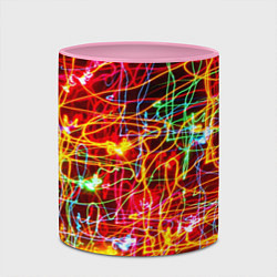 Кружка 3D Неоновый хаос, цвет: 3D-белый + розовый — фото 2