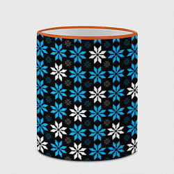 Кружка 3D Бело-голубые звёзды на чёрном фоне, цвет: 3D-оранжевый кант — фото 2