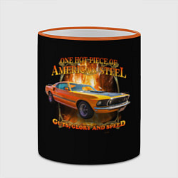 Кружка 3D Автомобиль Ford Mustang, цвет: 3D-оранжевый кант — фото 2
