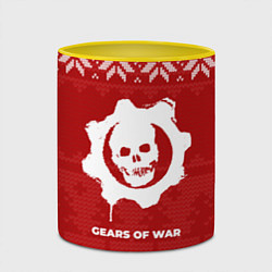 Кружка 3D Новогодний Gears of War, цвет: 3D-белый + желтый — фото 2