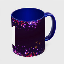 Кружка 3D Праздничный BTS, цвет: 3D-белый + синий