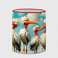 Кружка 3D Очень странные аисты, цвет: 3D-красный кант — фото 2