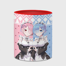 Кружка 3D Рем и Рам новогодний свитер, цвет: 3D-белый + красный — фото 2