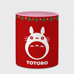 Кружка 3D Totoro new year, цвет: 3D-белый + розовый — фото 2