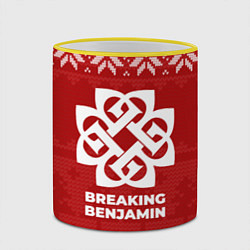 Кружка 3D Новогодний Breaking Benjamin, цвет: 3D-желтый кант — фото 2