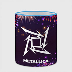 Кружка 3D Праздничный Metallica, цвет: 3D-небесно-голубой кант — фото 2