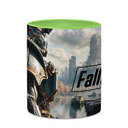 Кружка 3D Fallout - brotherhood of steel armour, цвет: 3D-белый + светло-зеленый — фото 2