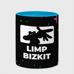 Кружка 3D Limp Bizkit конфети, цвет: 3D-белый + небесно-голубой — фото 2