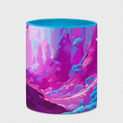 Кружка 3D Фиолетовая кислотная абстракция, цвет: 3D-белый + небесно-голубой — фото 2