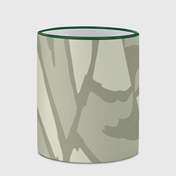 Кружка 3D Серо-зеленая абстрактная текстура, цвет: 3D-зеленый кант — фото 2