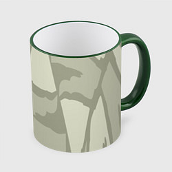 Кружка 3D Серо-зеленая абстрактная текстура, цвет: 3D-зеленый кант