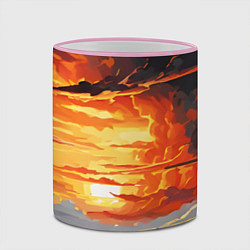 Кружка 3D Багровый закат, цвет: 3D-розовый кант — фото 2
