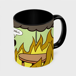 Кружка 3D This is chill - this is fine мем, цвет: 3D-белый + черный