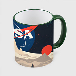 Кружка 3D NASA ретро, цвет: 3D-зеленый кант