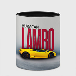 Кружка 3D Итальянский гиперкар Lambo Huracan, цвет: 3D-белый + черный — фото 2