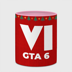 Кружка 3D GTA 6 new year, цвет: 3D-белый + розовый — фото 2
