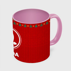 Кружка 3D Skoda new year, цвет: 3D-белый + розовый