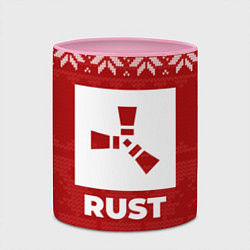 Кружка 3D Новогодний Rust, цвет: 3D-белый + розовый — фото 2