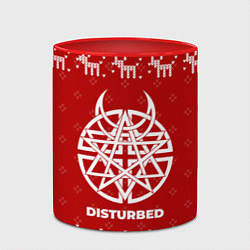 Кружка 3D Новогодний Disturbed с оленями, цвет: 3D-белый + красный — фото 2