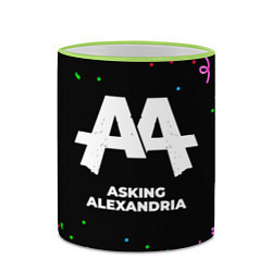 Кружка 3D Asking Alexandria конфети, цвет: 3D-светло-зеленый кант — фото 2