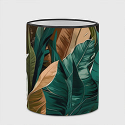 Кружка 3D Крупные листья в тропиках, цвет: 3D-черный кант — фото 2