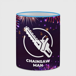 Кружка 3D Праздничный Chainsaw Man, цвет: 3D-небесно-голубой кант — фото 2