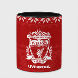 Кружка 3D Новогодний Liverpool, цвет: 3D-белый + черный — фото 2