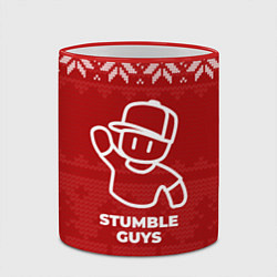 Кружка 3D Новогодний Stumble Guys, цвет: 3D-красный кант — фото 2