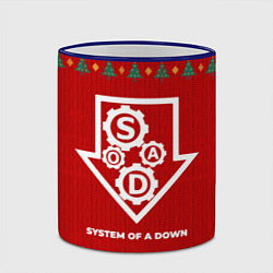 Кружка 3D System of a Down new year, цвет: 3D-синий кант — фото 2