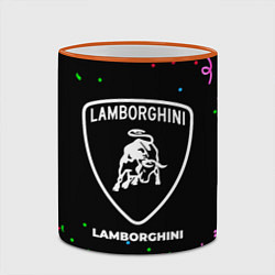 Кружка 3D Lamborghini конфети, цвет: 3D-оранжевый кант — фото 2