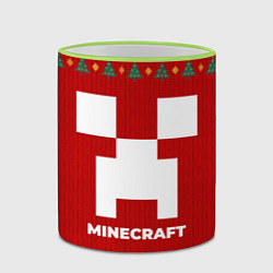 Кружка 3D Minecraft new year, цвет: 3D-светло-зеленый кант — фото 2