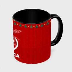 Кружка 3D Benfica new year, цвет: 3D-белый + черный