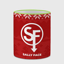 Кружка 3D Новогодний Sally Face, цвет: 3D-светло-зеленый кант — фото 2