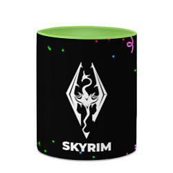 Кружка 3D Skyrim конфети, цвет: 3D-белый + светло-зеленый — фото 2