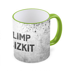 Кружка 3D Limp Bizkit - white gradient по-горизонтали, цвет: 3D-светло-зеленый кант