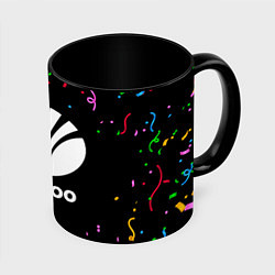 Кружка 3D Daewoo конфети, цвет: 3D-белый + черный