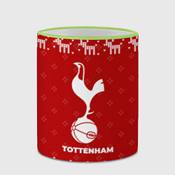 Кружка 3D Новогодний Tottenham с оленями, цвет: 3D-светло-зеленый кант — фото 2