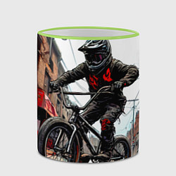 Кружка 3D BMX трюки в городе, цвет: 3D-светло-зеленый кант — фото 2