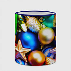 Кружка 3D Новогодние украшения, цвет: 3D-синий кант — фото 2