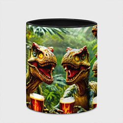 Кружка 3D Велоцирапторы с пивком, цвет: 3D-белый + черный — фото 2