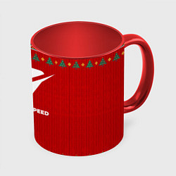 Кружка 3D Need for Speed new year, цвет: 3D-белый + красный