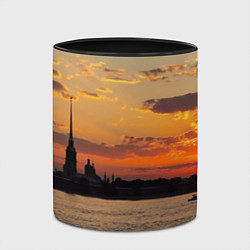 Кружка 3D Петропавловская крепость ранним утром, цвет: 3D-белый + черный — фото 2