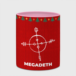 Кружка 3D Megadeth new year, цвет: 3D-белый + розовый — фото 2