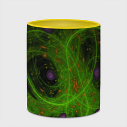 Кружка 3D Зелёный дым абстракция, цвет: 3D-белый + желтый — фото 2
