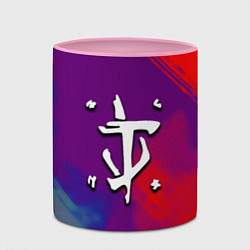 Кружка 3D Doom неоновые краски, цвет: 3D-белый + розовый — фото 2