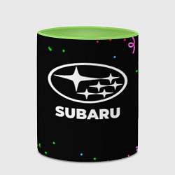 Кружка 3D Subaru конфети, цвет: 3D-белый + светло-зеленый — фото 2