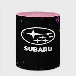 Кружка 3D Subaru конфети, цвет: 3D-белый + розовый — фото 2