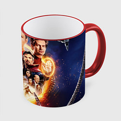 Кружка 3D Персонажи Человек паук нет пути домой, цвет: 3D-красный кант